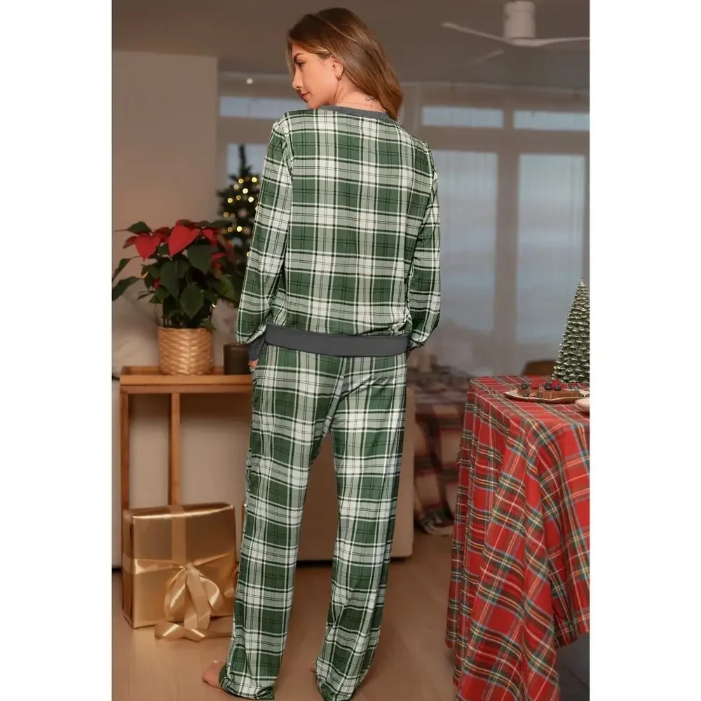 Cupshe Green Plaid Pajama Set Size XL NEW